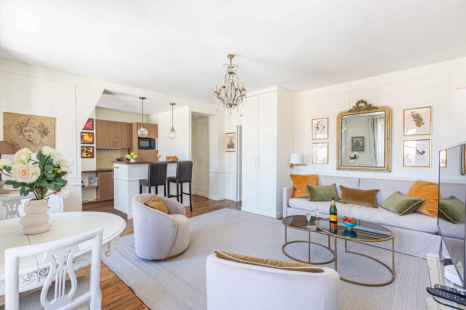 The soft décor creates an inviting and comfortable space.