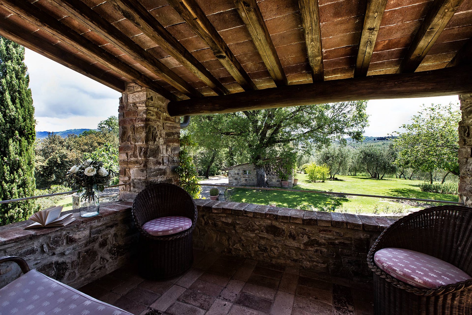 The cottage has its own terrace with patio furniture and nice views.