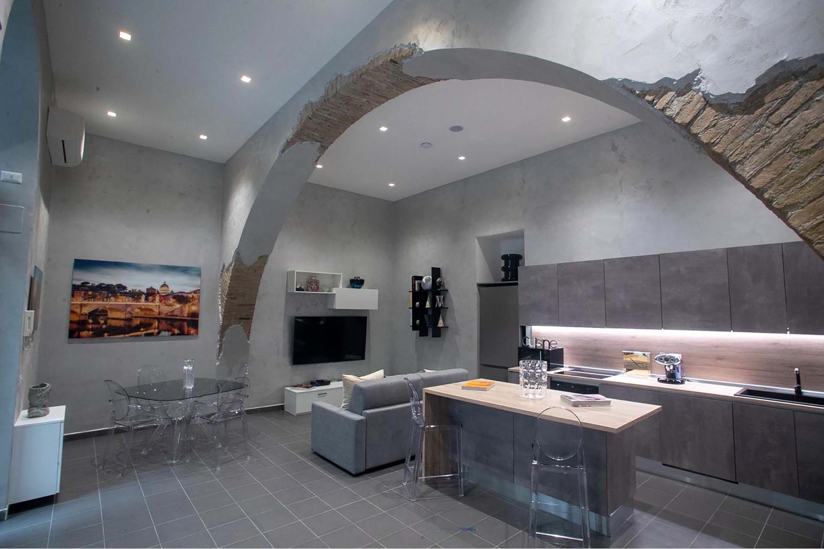 Contemporary design welcomes you home at the Castagna in Rome.