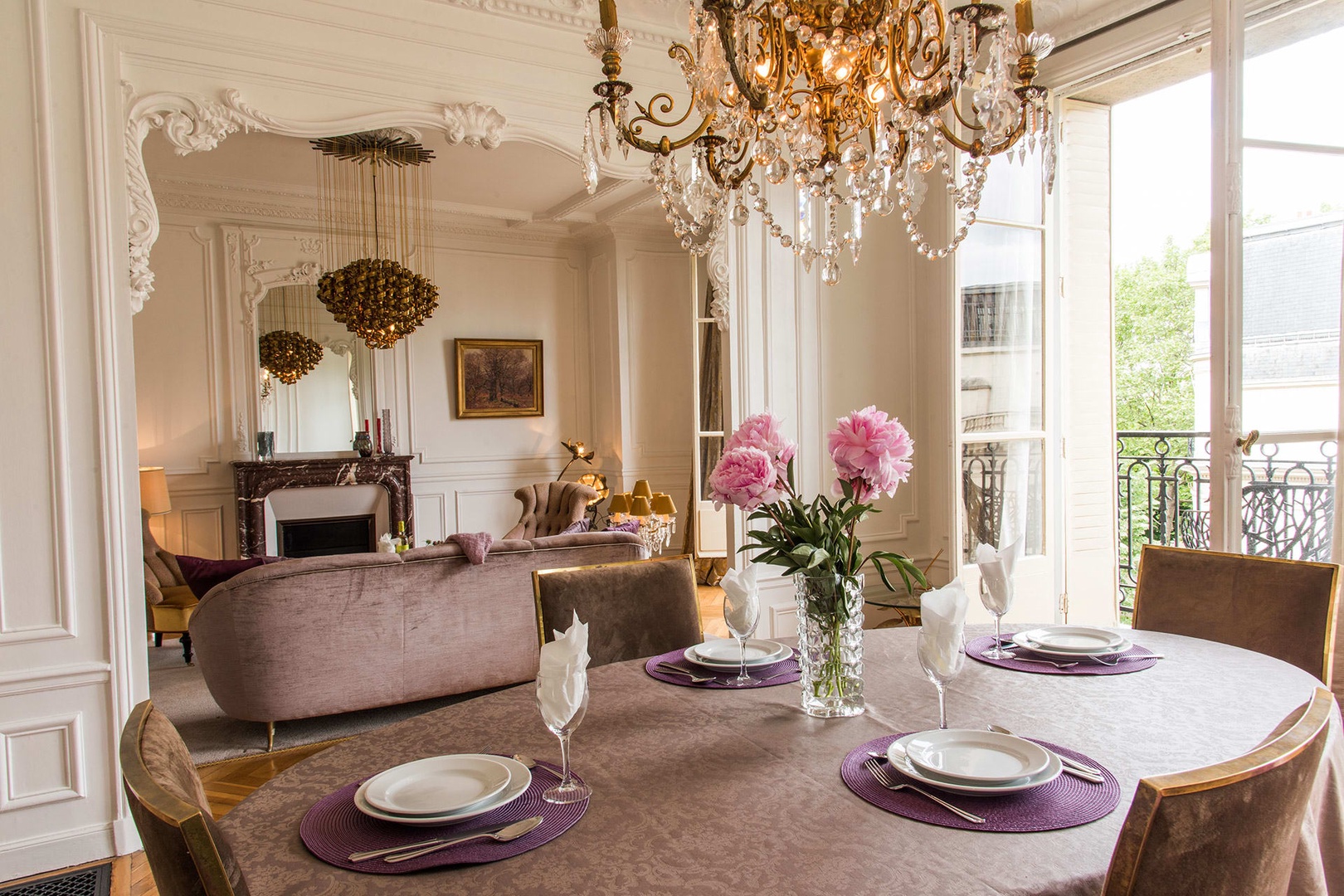 Enjoy dinner at home in this elegant space that rival any restaurant.