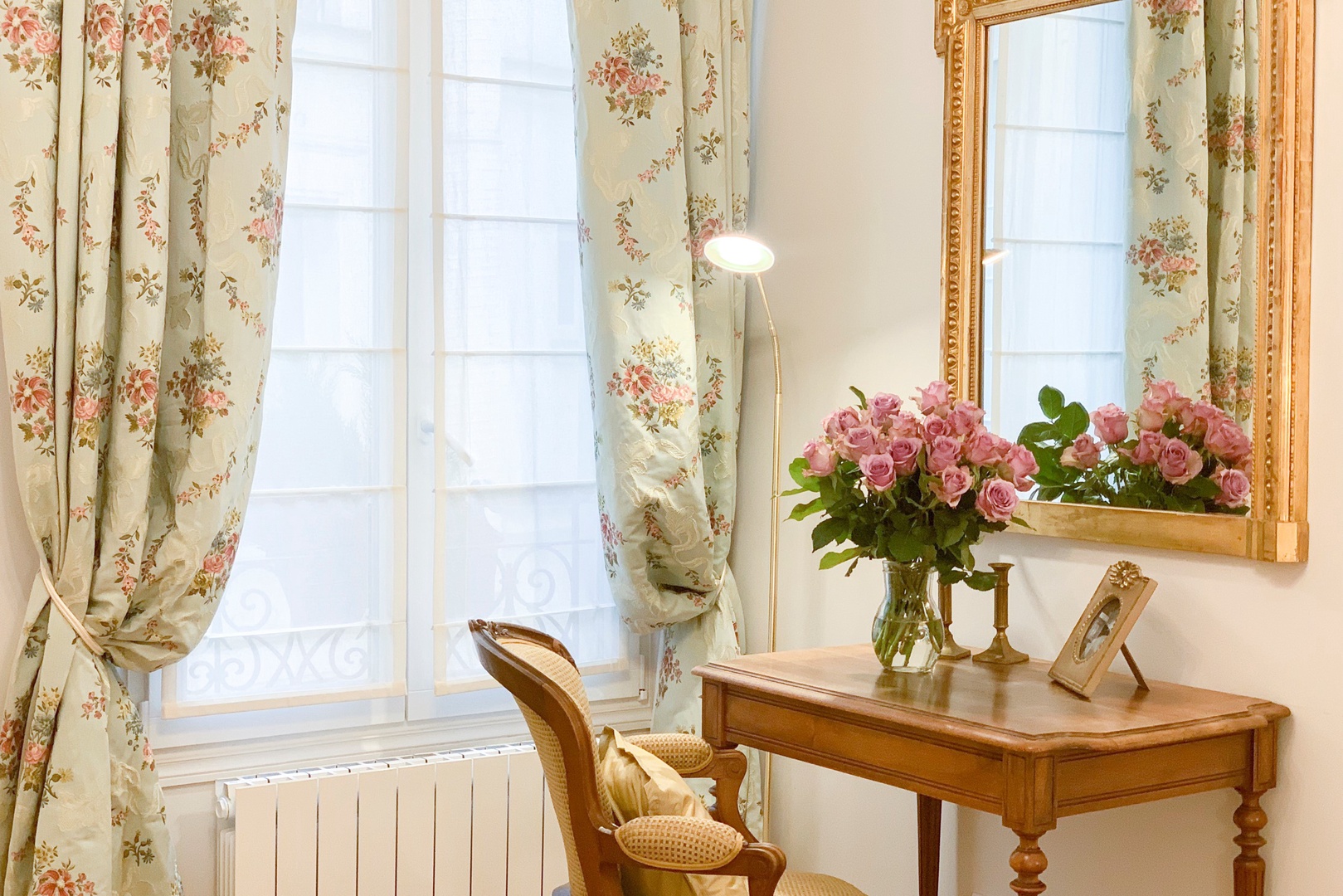 Bedroom 2 features romantic French touches.