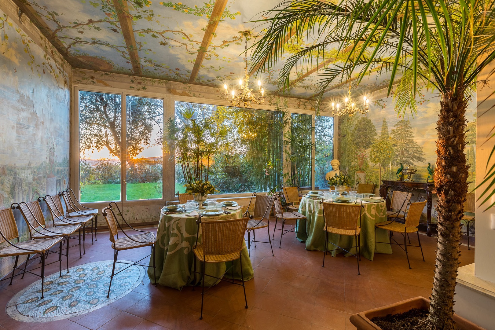 Toast your stay in Rome as you dine in splendor at Villa Aurora.