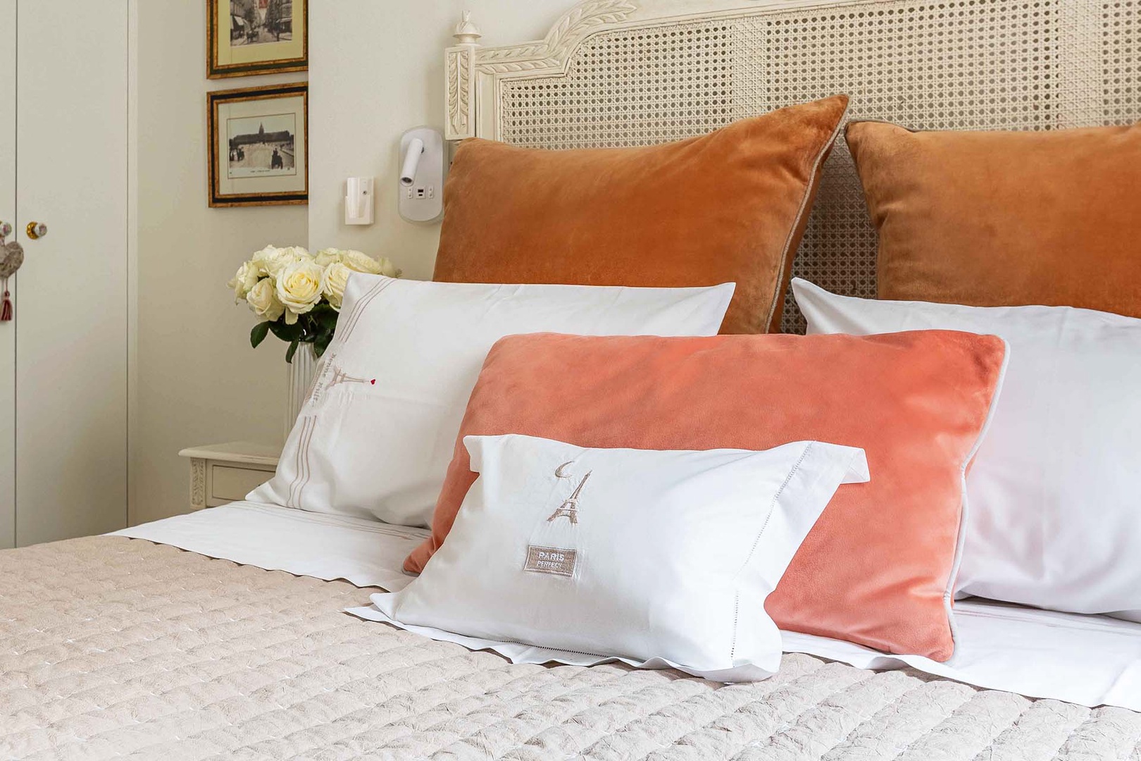 Elegant touches in bedroom 1.