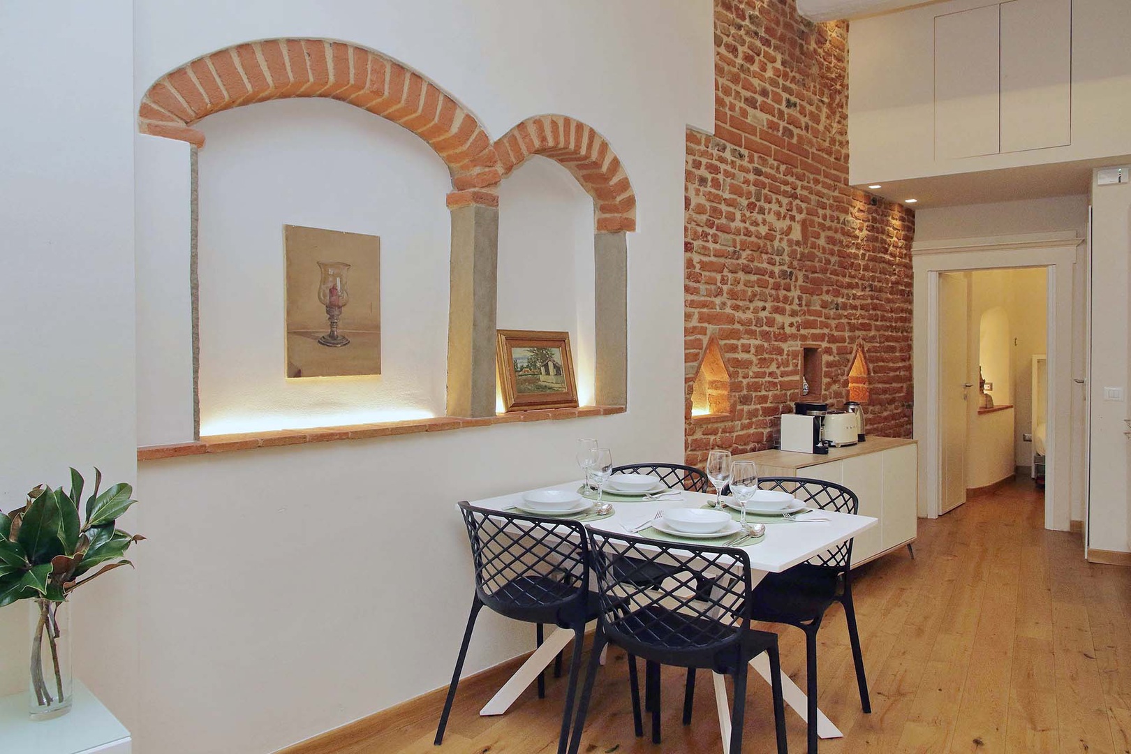 Stunning brick archways that blend historic charm with modern comfort..