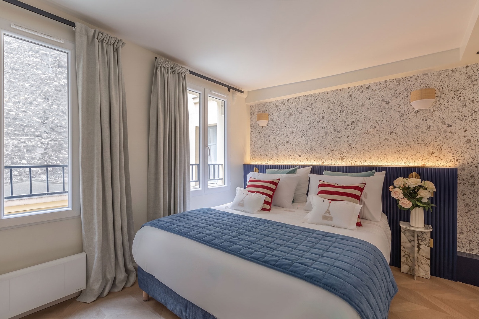 Bandol's bedroom is designed for comfort.