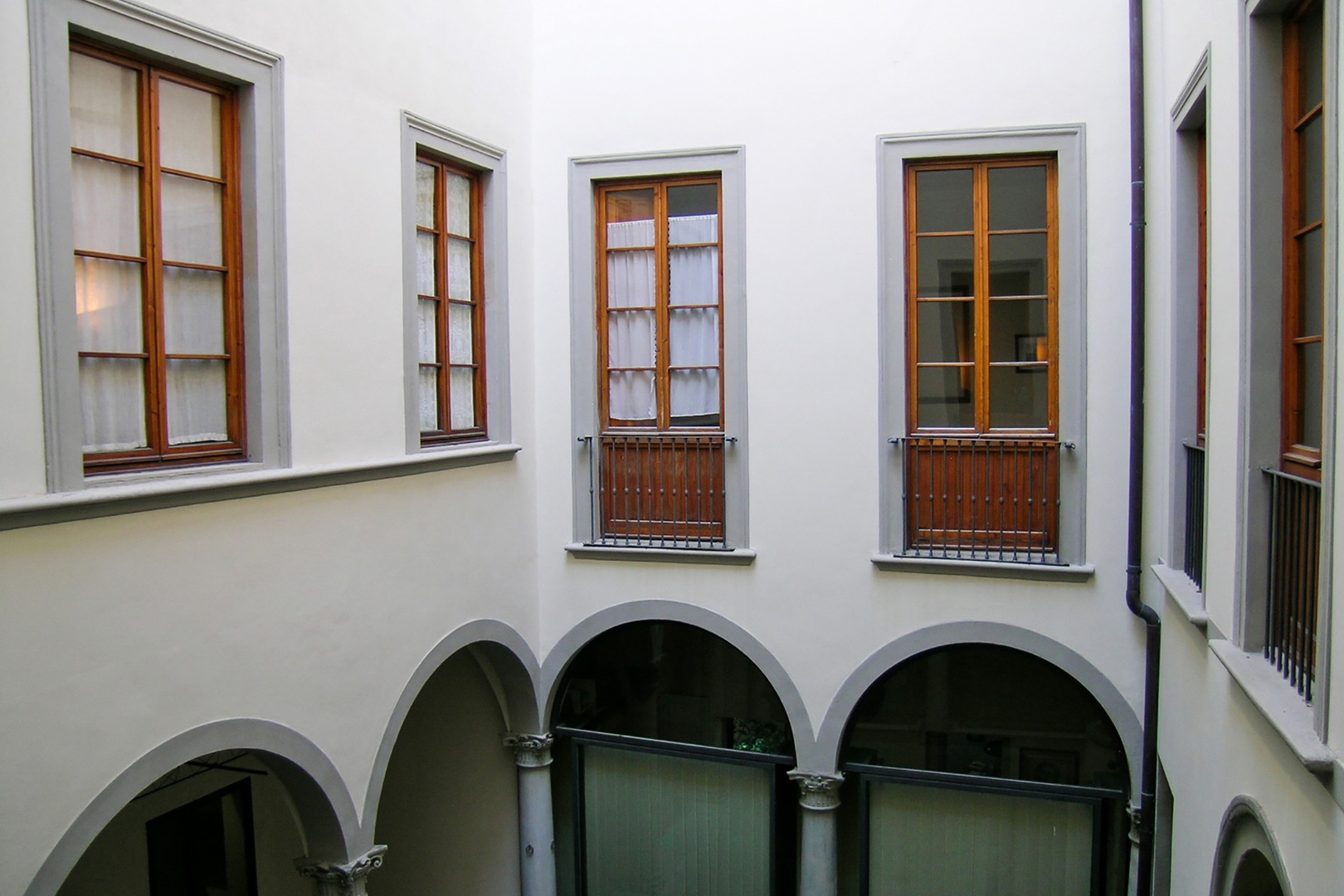 Bedroom view of courtyard.