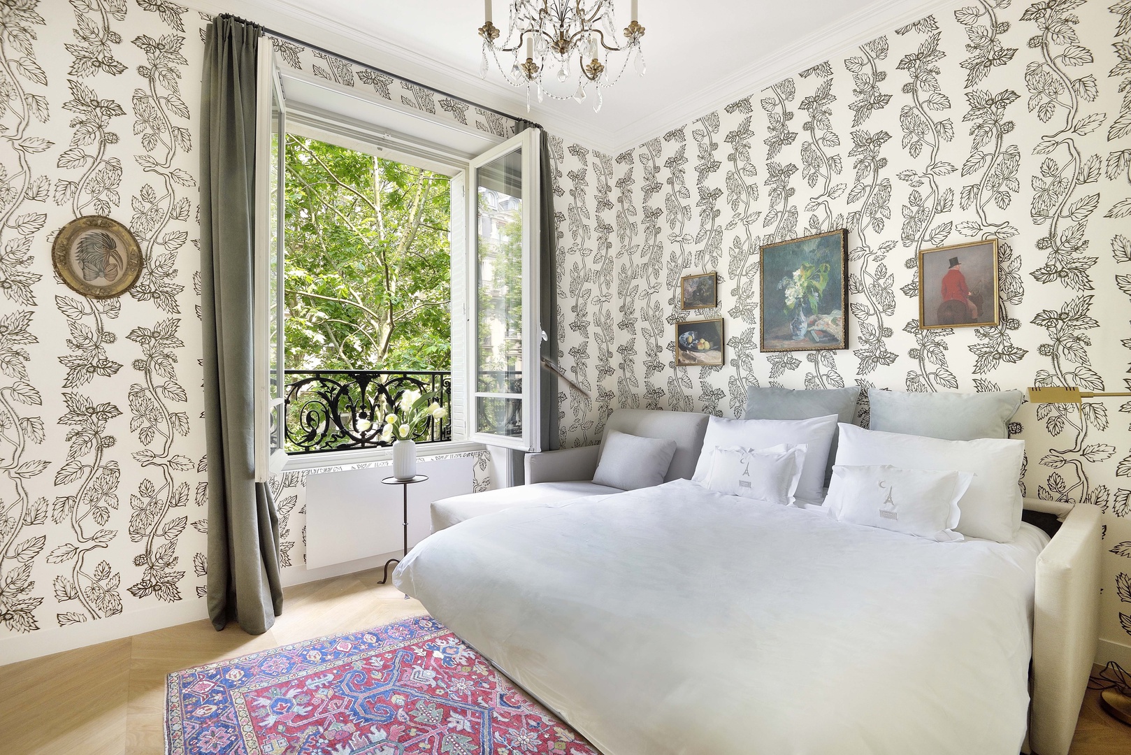 Comfortable sofa bed in second living room.