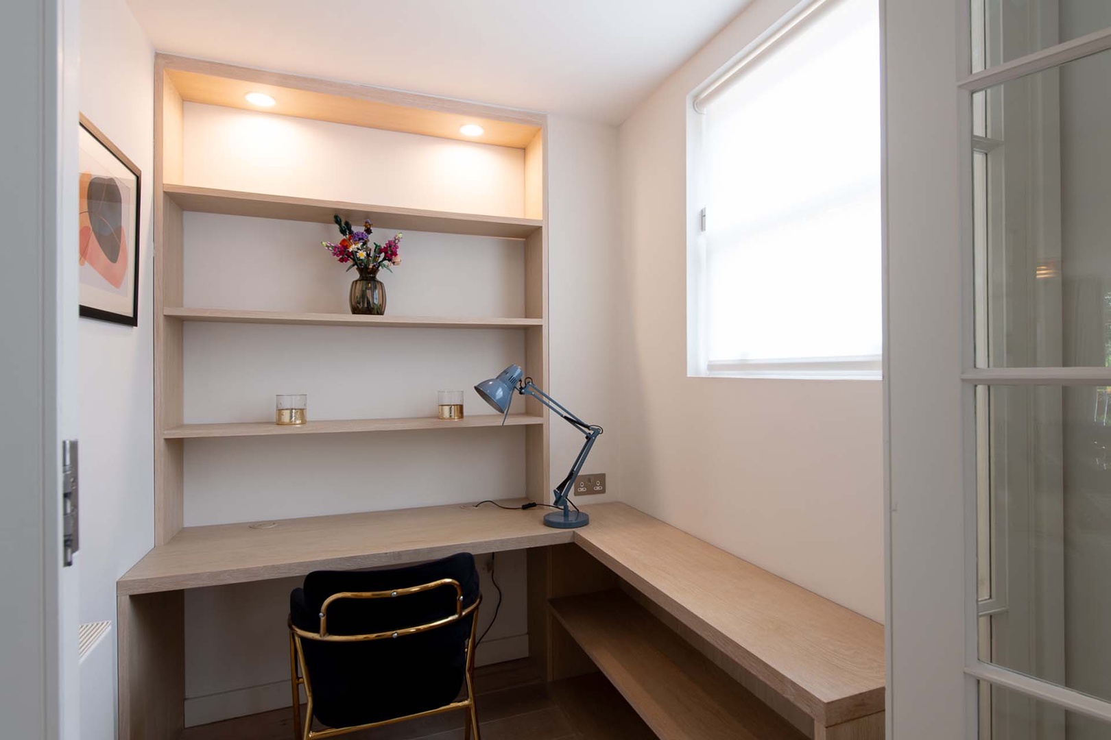 Office located on second level is ideal for work or study.