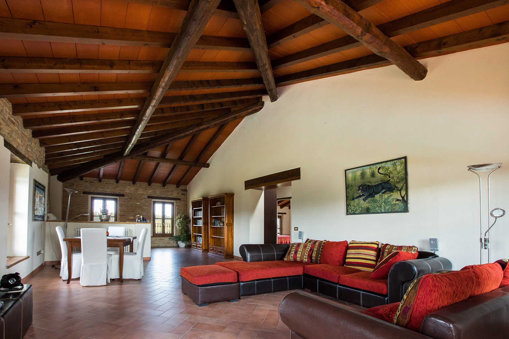 This villa was rebuilt from the original stone, chestnut beams and roof tiles.