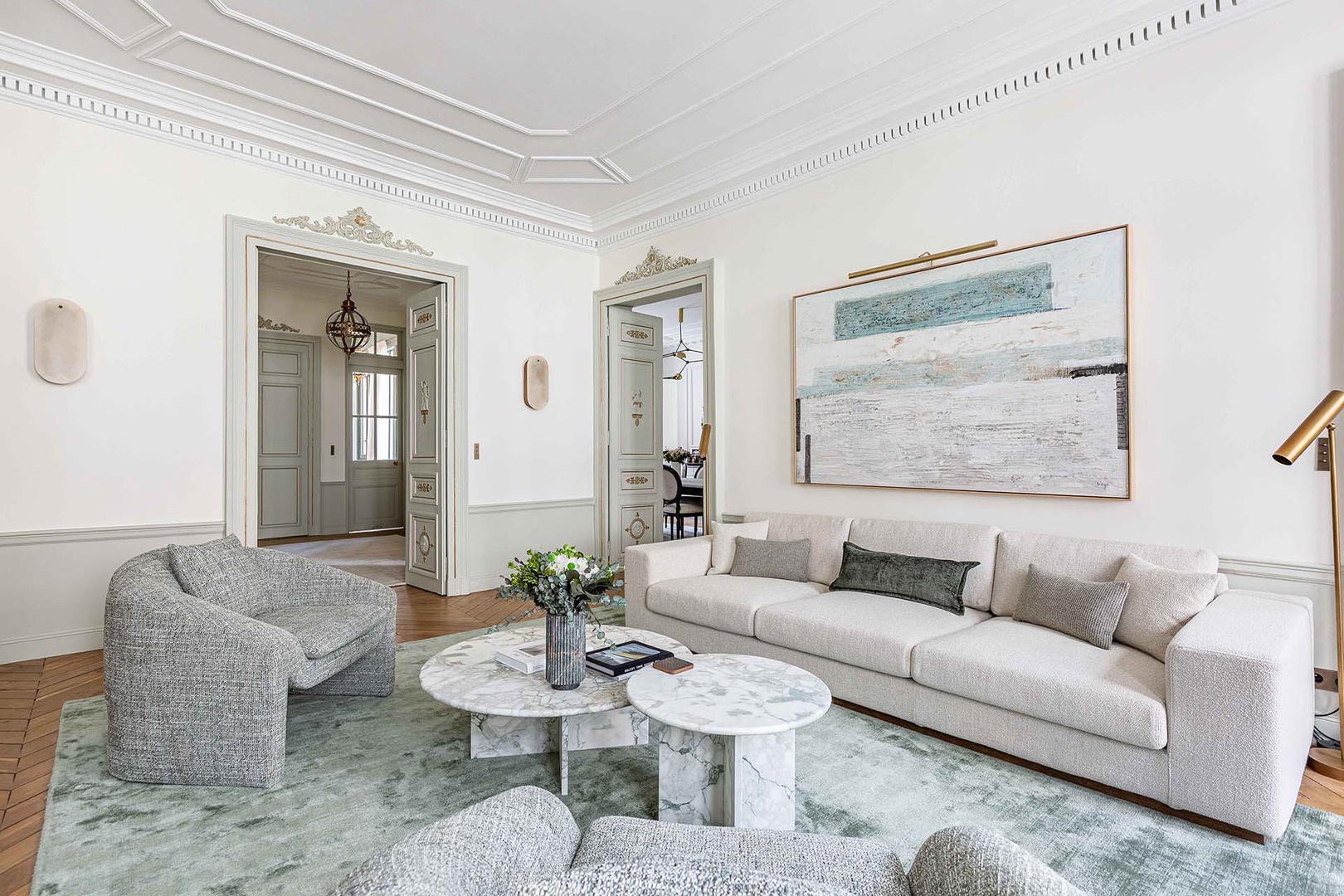 Sink into comfortable seating in the spacious living room.