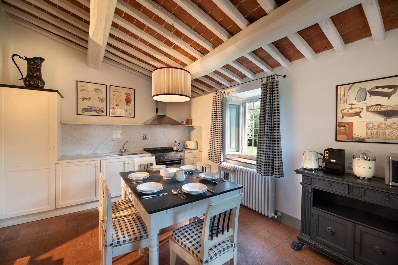 Kitchen with dining area.