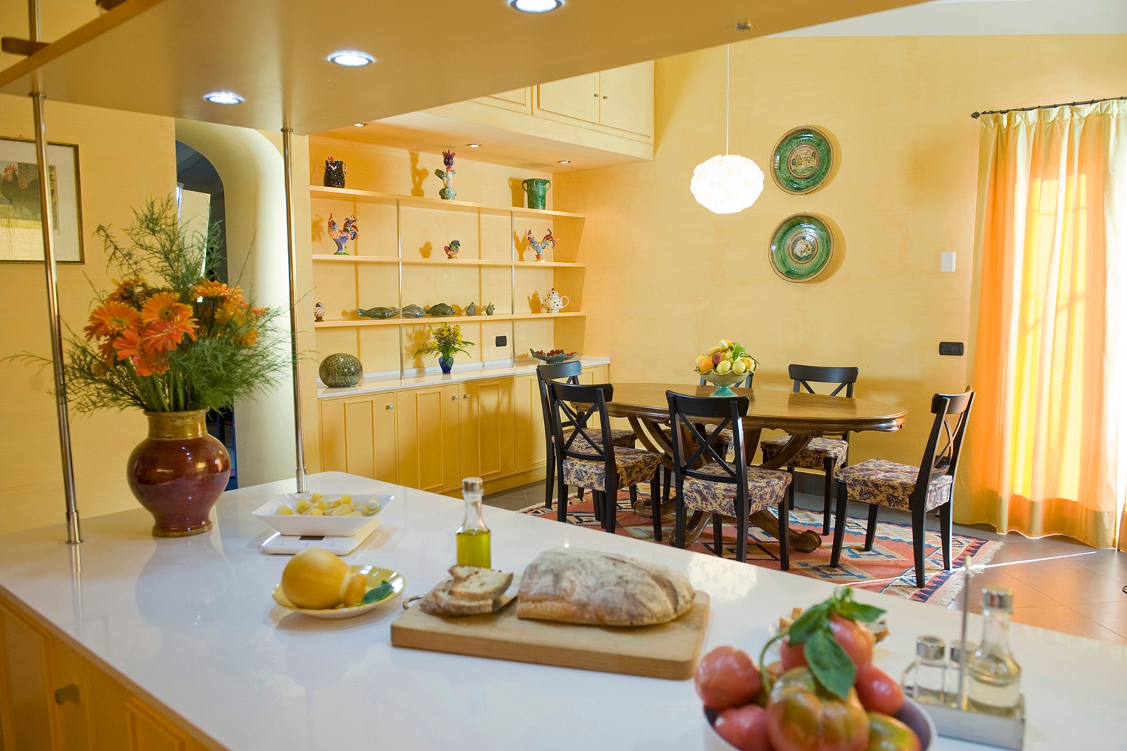 Dining area as seen from the open plan kitchen.