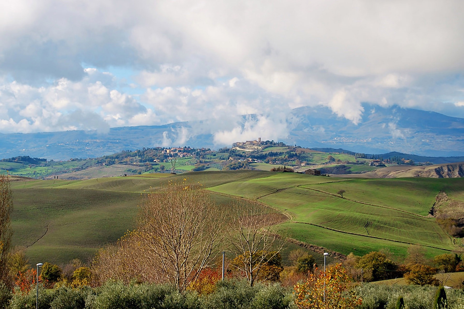 The charming Tuscan hilltown of San Casciano dei Bagni.