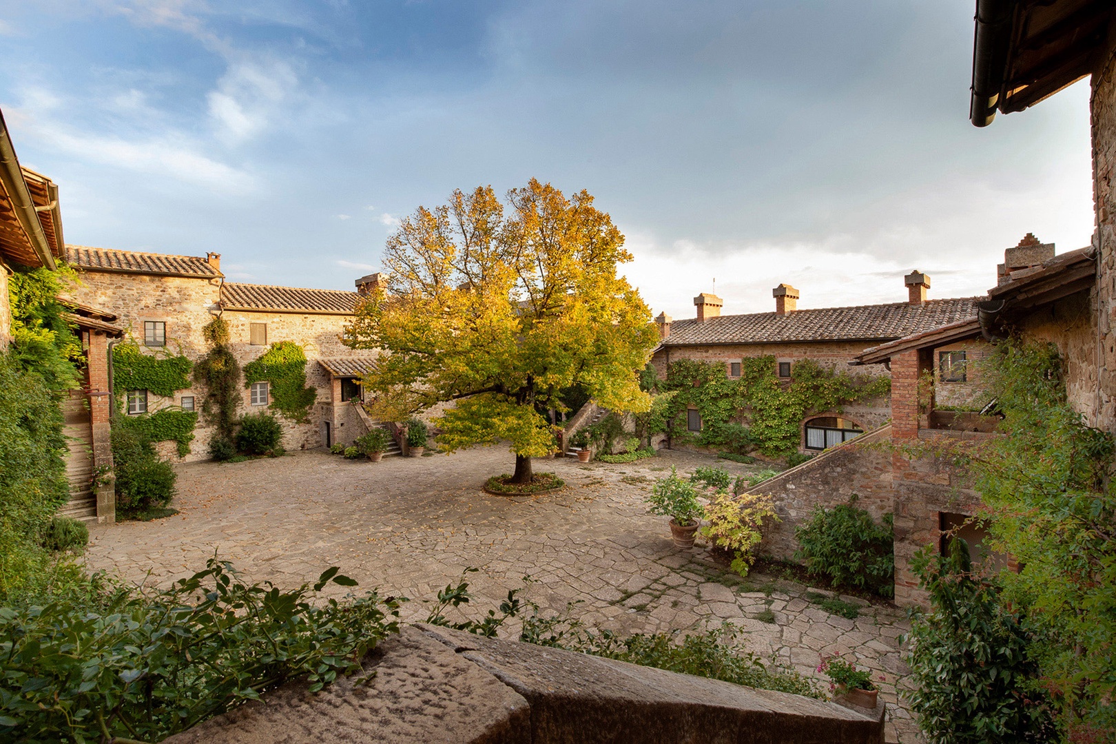 The courtyard of the Borgo estate welcomes you!