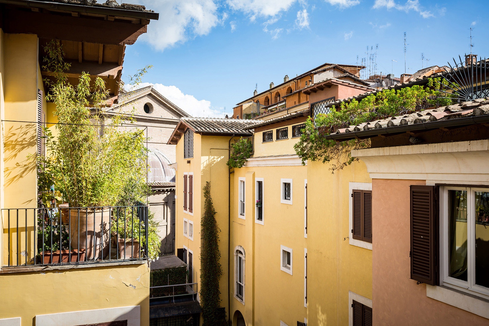 The courtyard view from balcony of bedroom 1.