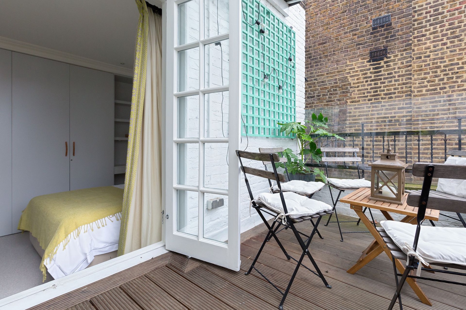 Wrap around balcony connects to the second bedroom