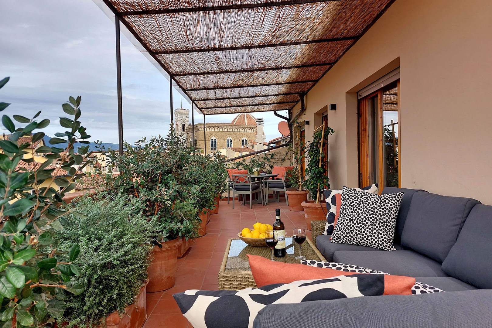 Expansive terrace with views of the Duomo