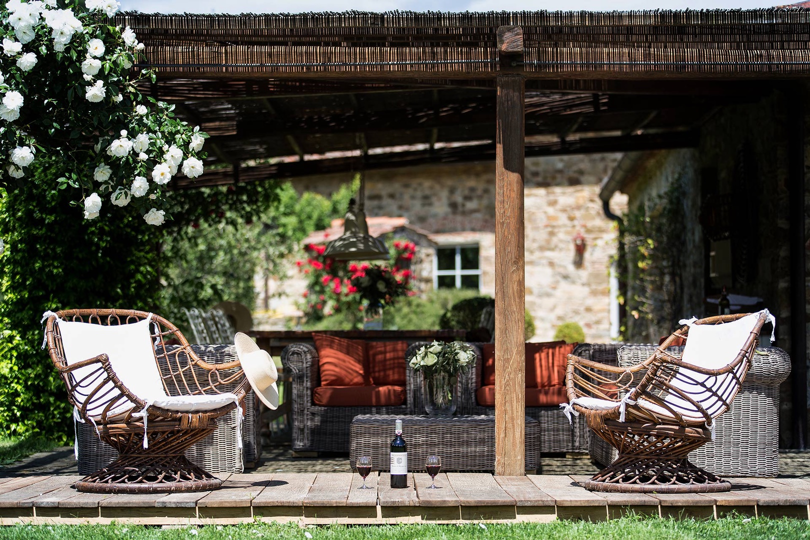 Beautiful terrace outside the main house.