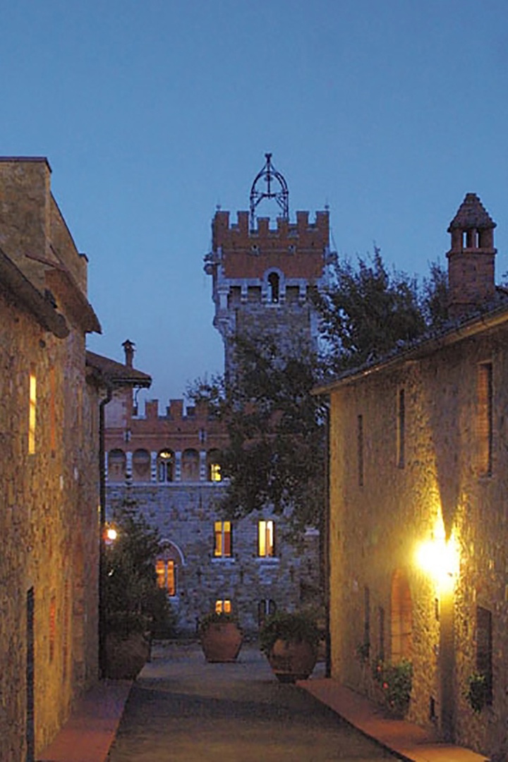 The fairytale castle at night.