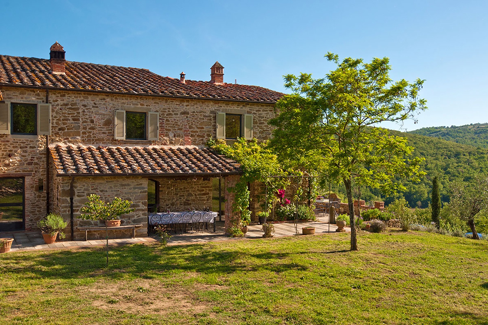 Beautiful stone walls of La Collina enhance the romance of Tuscany