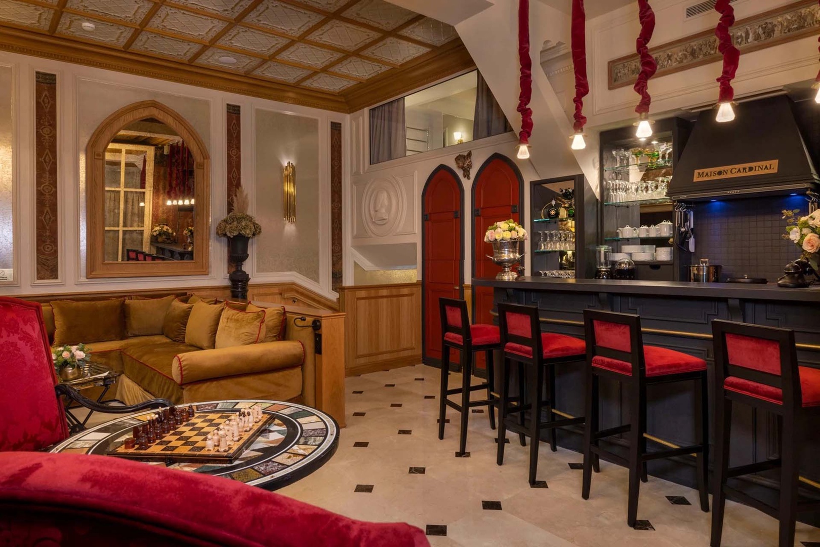 Enjoy time together in the unique living area.