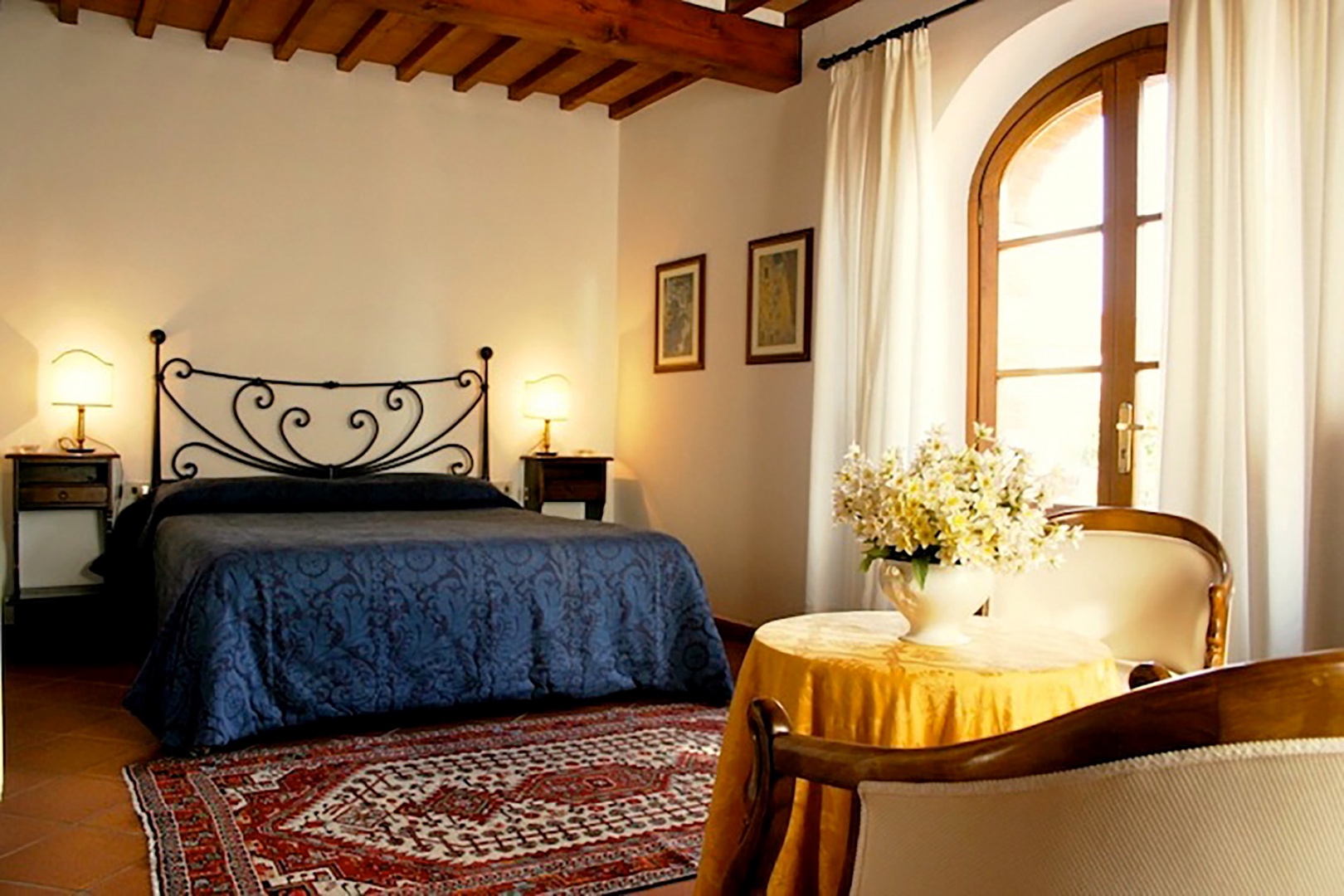 Large bedroom 1 in Belvedere has a private balcony overlooking the castle.