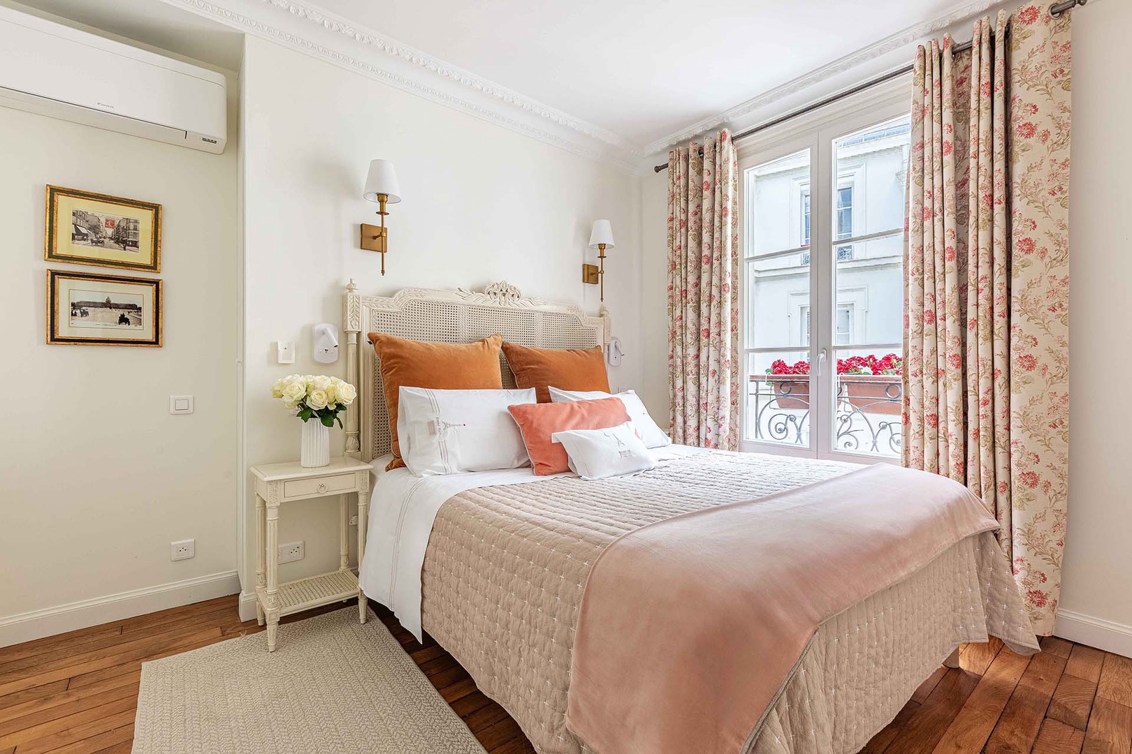 Bedroom 1 is a relaxing retreat looking over the quiet courtyard.