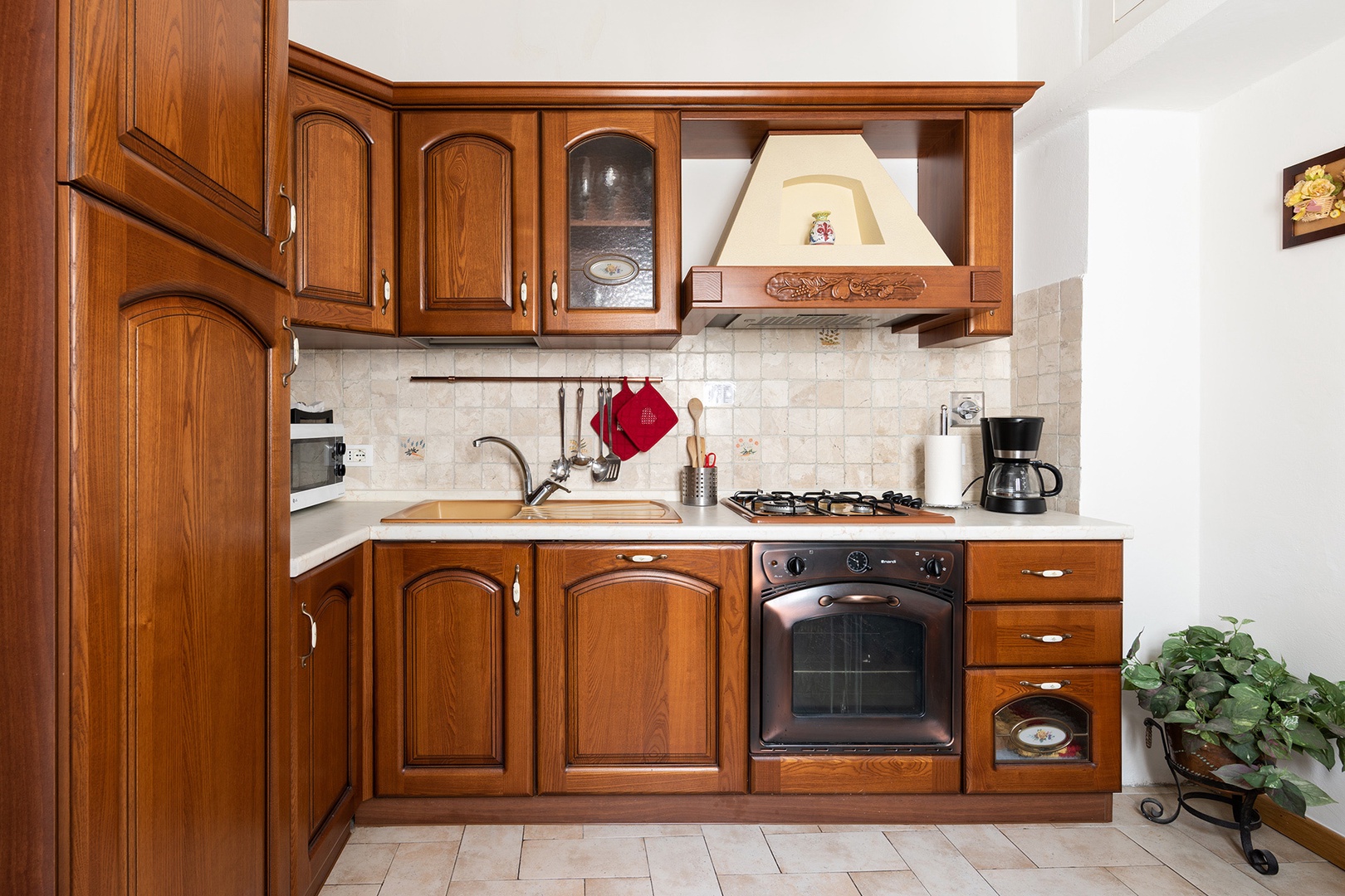 Large kitchen will make you want to try your hand at cooking at home.