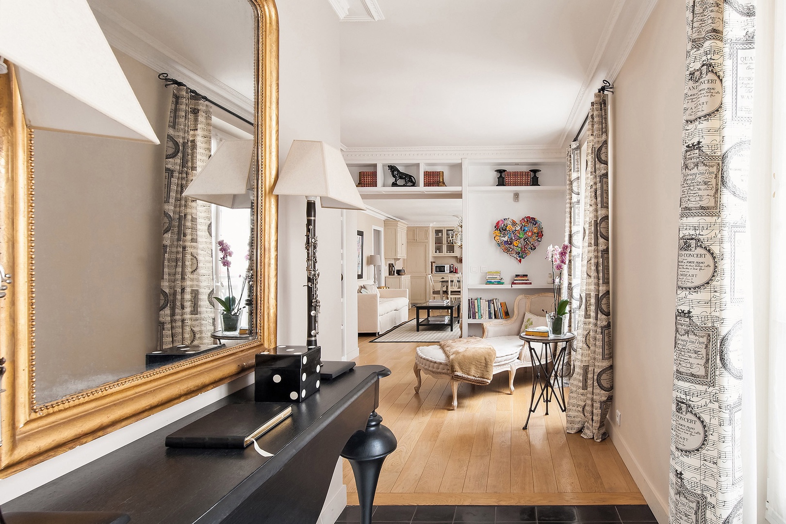 View from the entrance foyer to the sitting room and living room