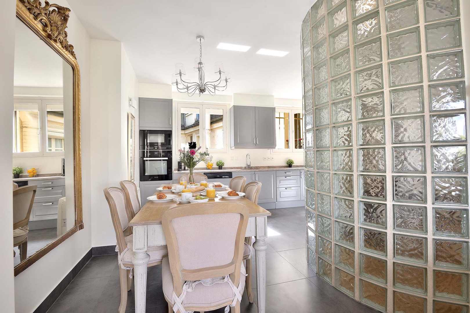 Comfortable dining area for six guests.