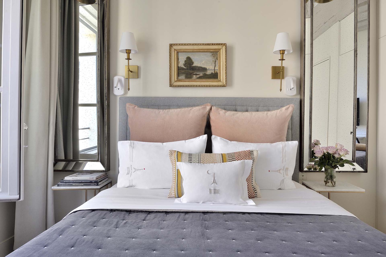 Get a good night's sleep in the large, sumptuous bed.