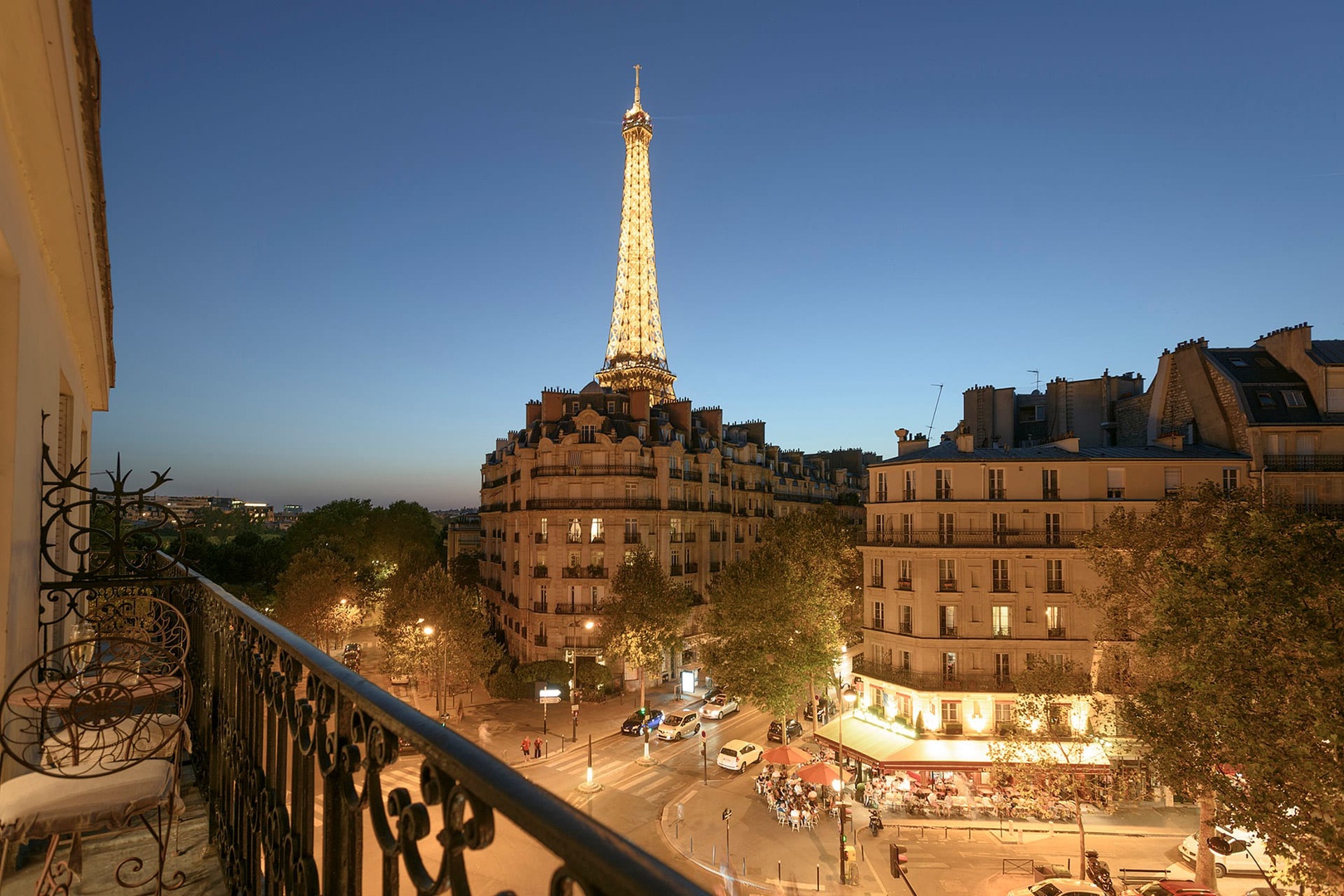 Step out on the balcony for an unforgettable Eiffel Tower view!