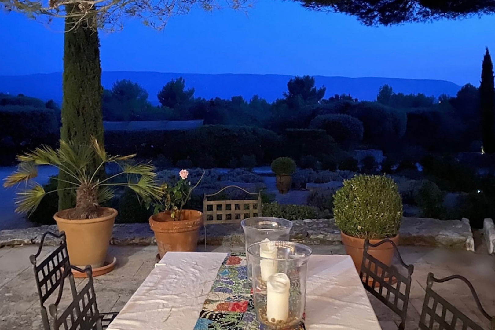 Magical Provence evenings dining on the outdoor terrace