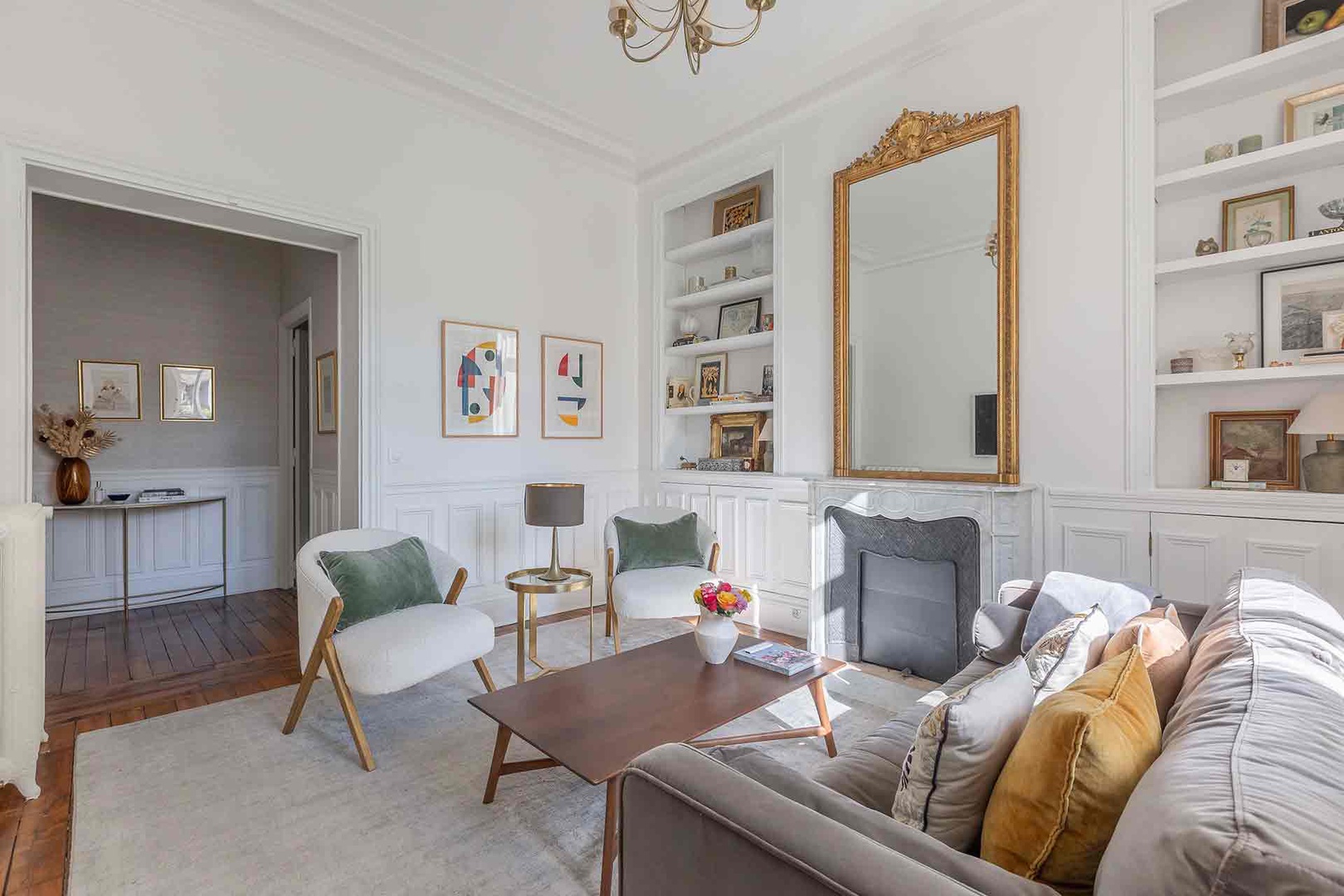 Beautiful light fills the living room.