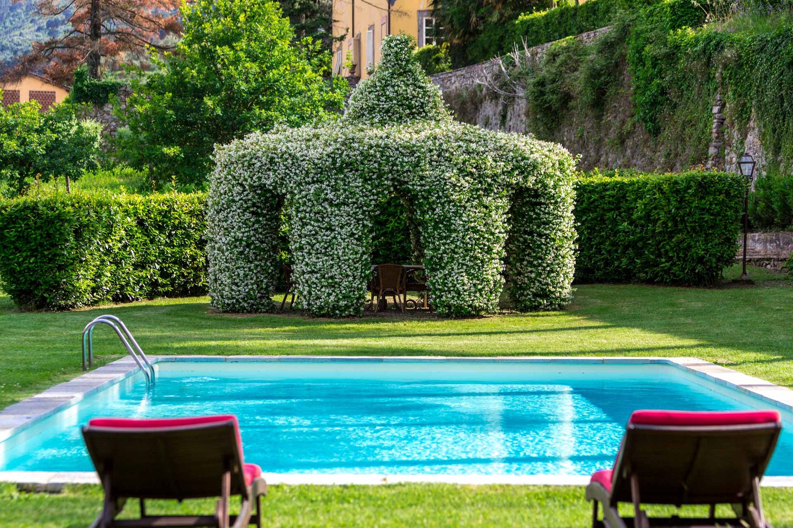 Romantic jasmine covered gazebo