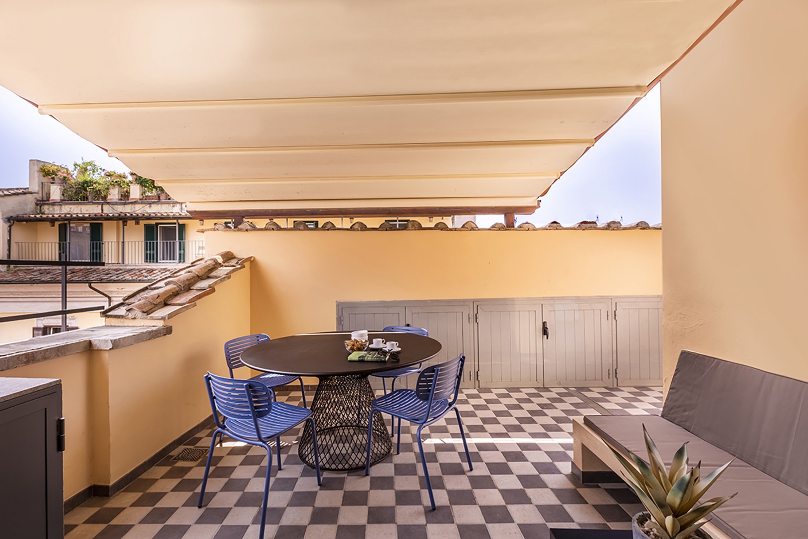 Dining area just steps from the kitchen.