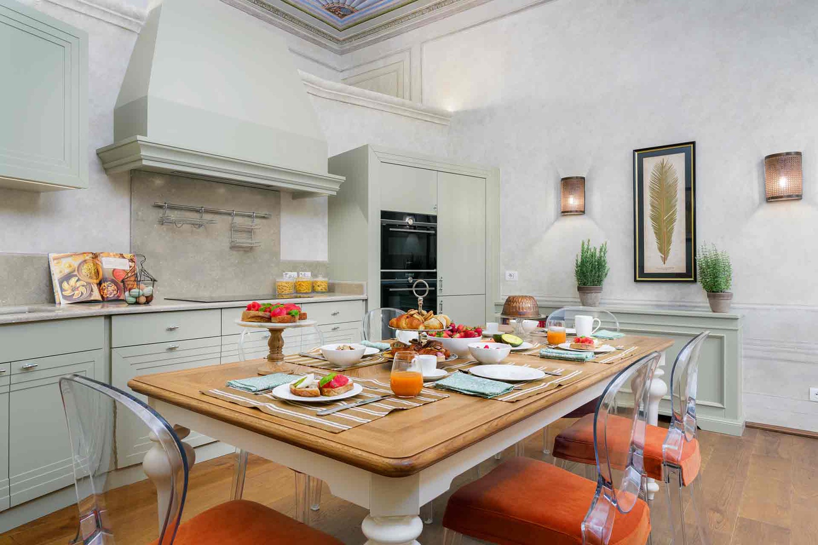 Start your mornings in this elegant kitchen.
