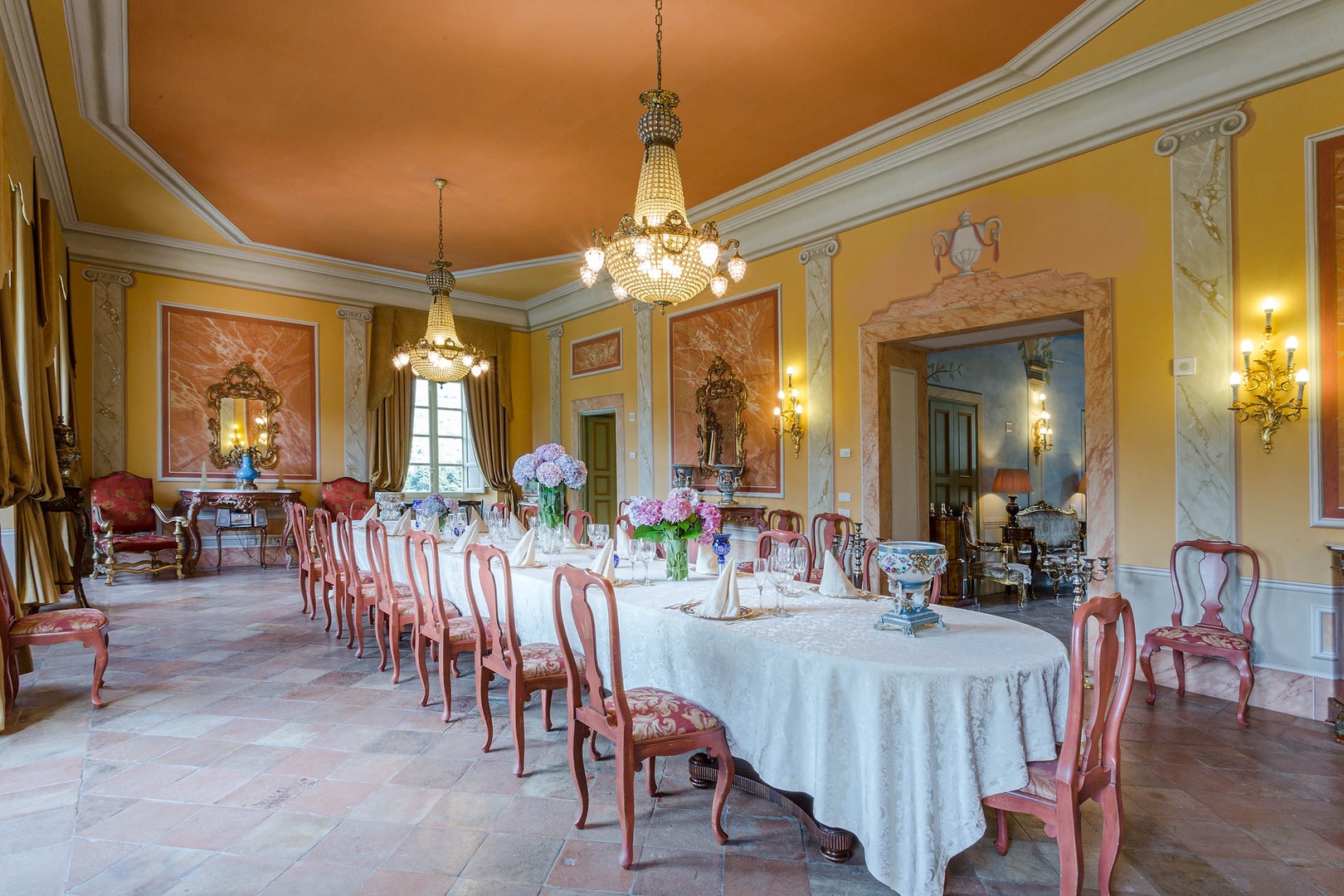 Large dining table perfect for enjoying meals together