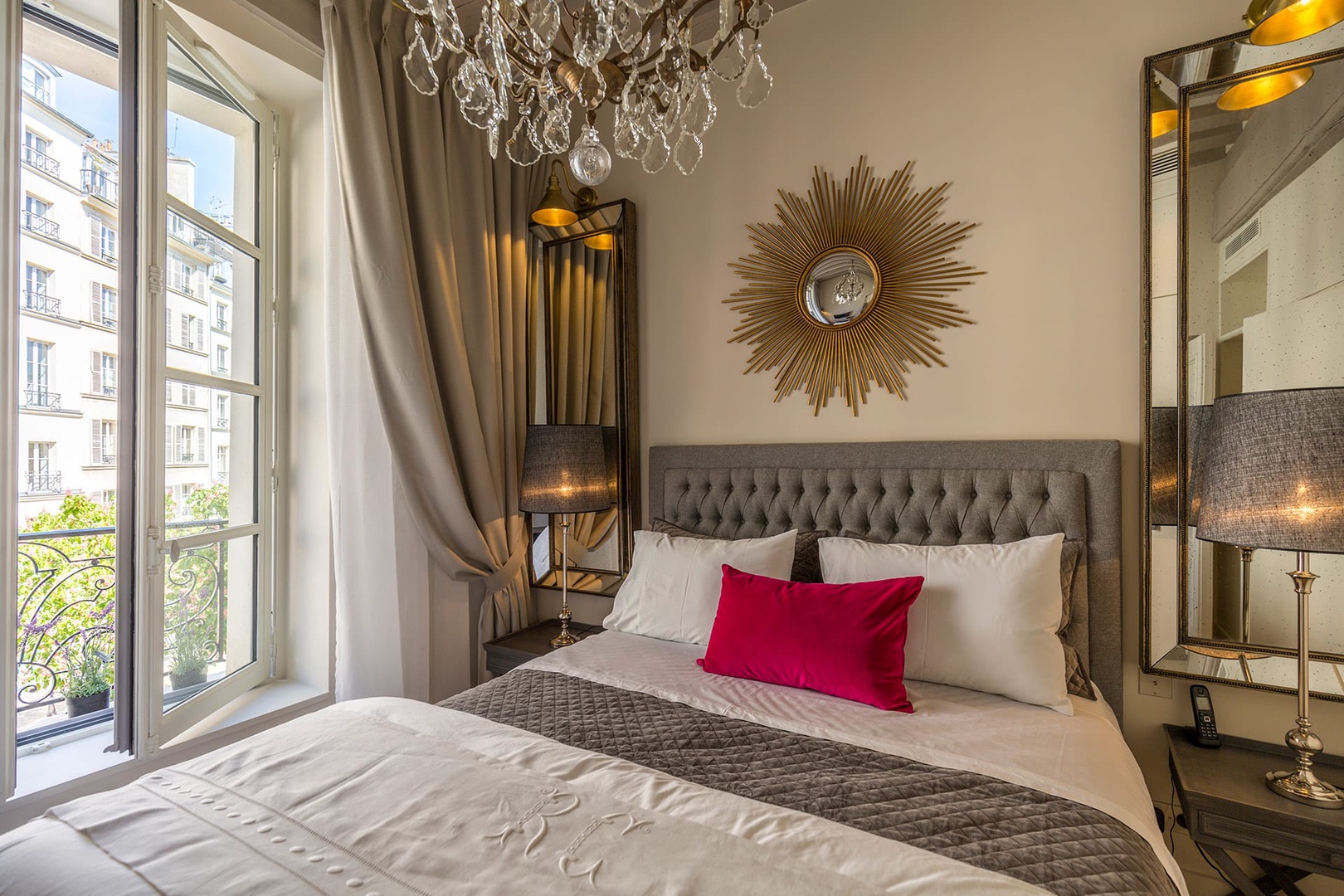 Feel at home in the beautiful bedroom with a sumptuous bed.