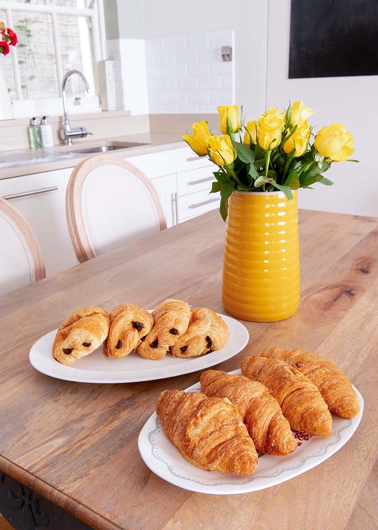 Enjoy dining at home during your stay.