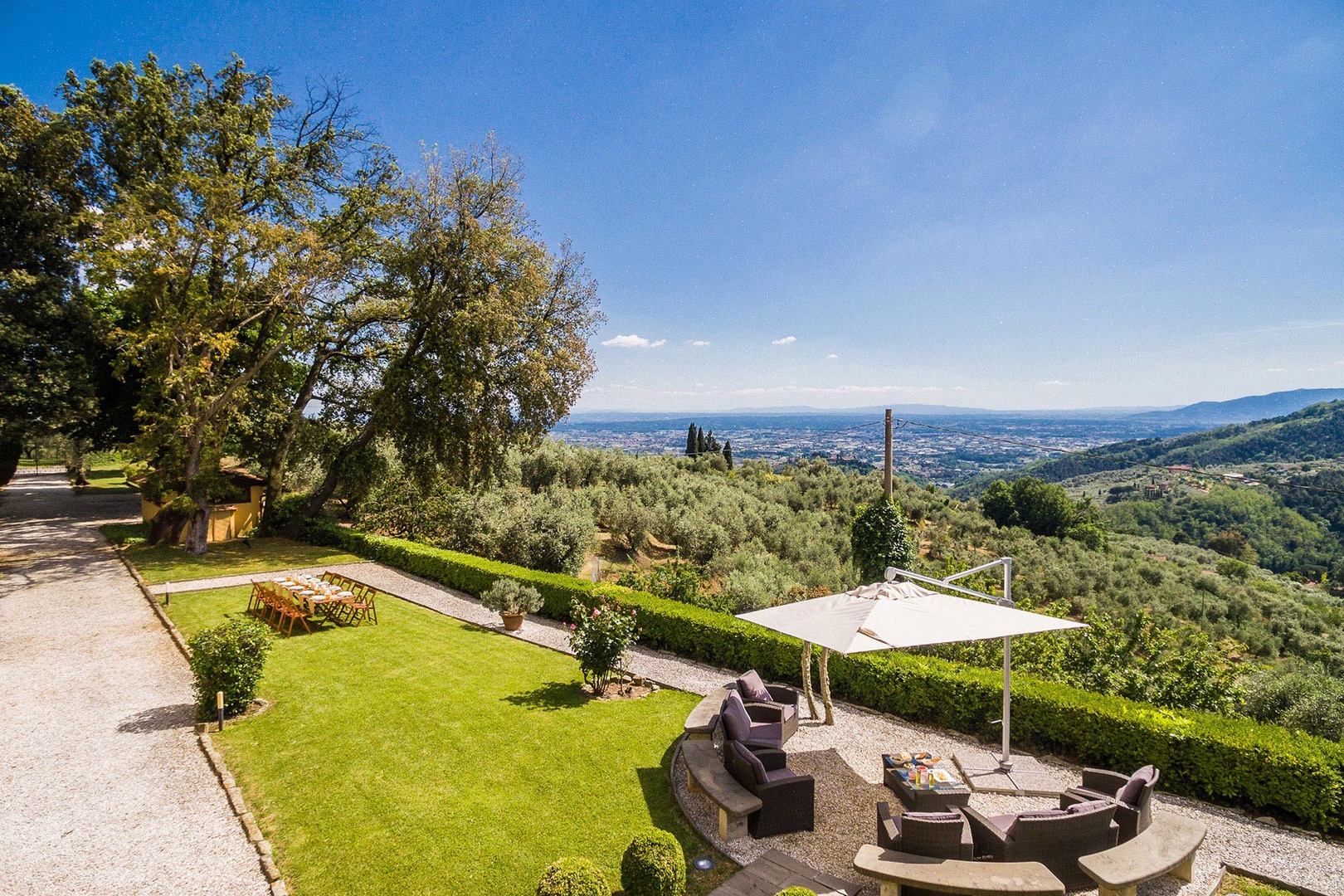 An outlook over the valley and Montecatini.