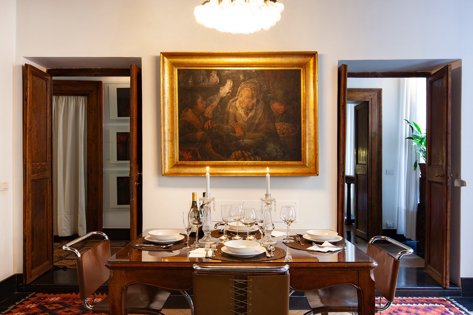 Refined artwork and tasteful antiques.