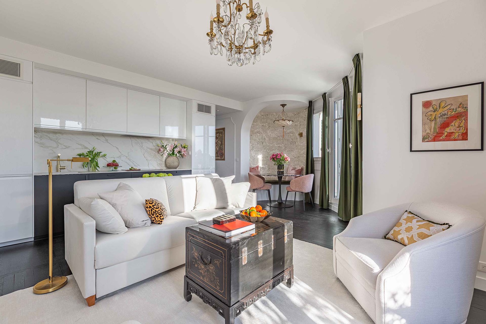 Sofa opens to a comfortable bed for additonal sleeping options.