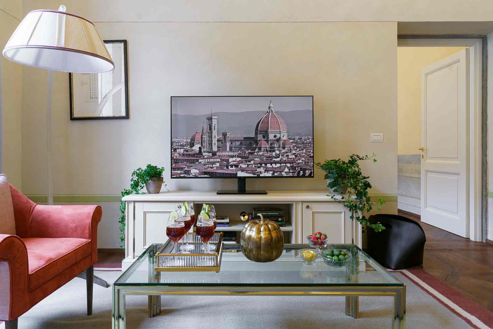 Large TV in living room.