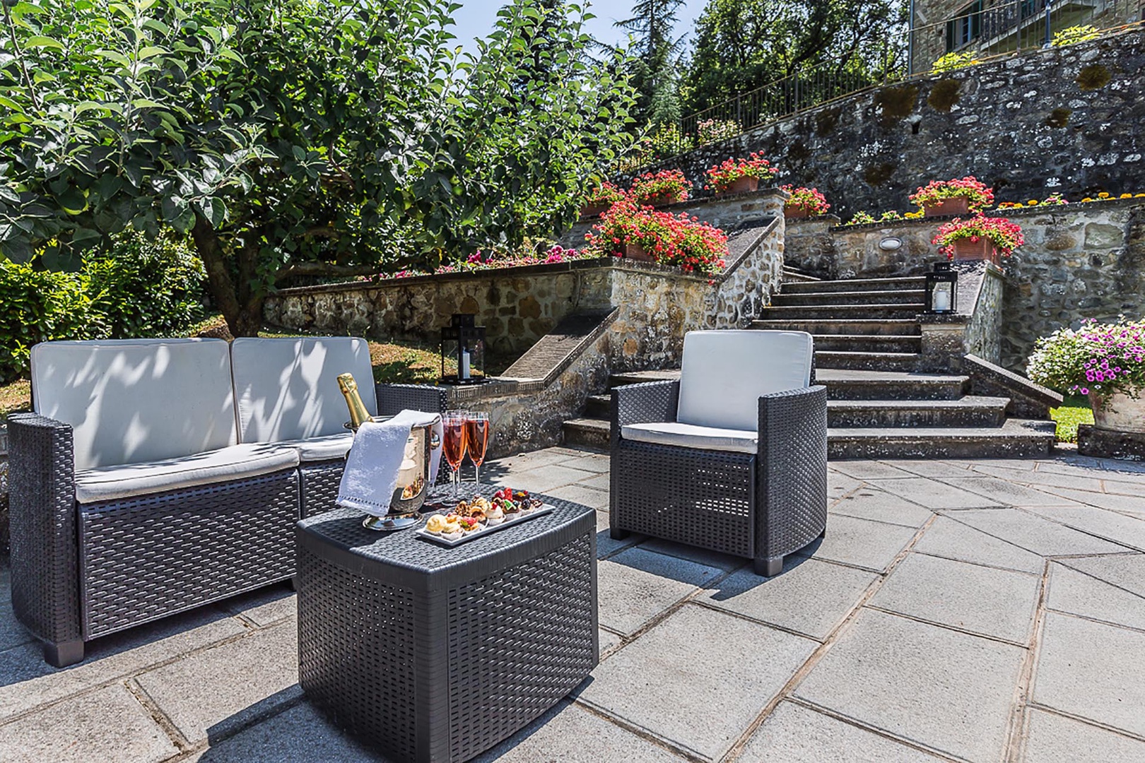 Enjoy the truly spectacular views from this outdoor seating area.