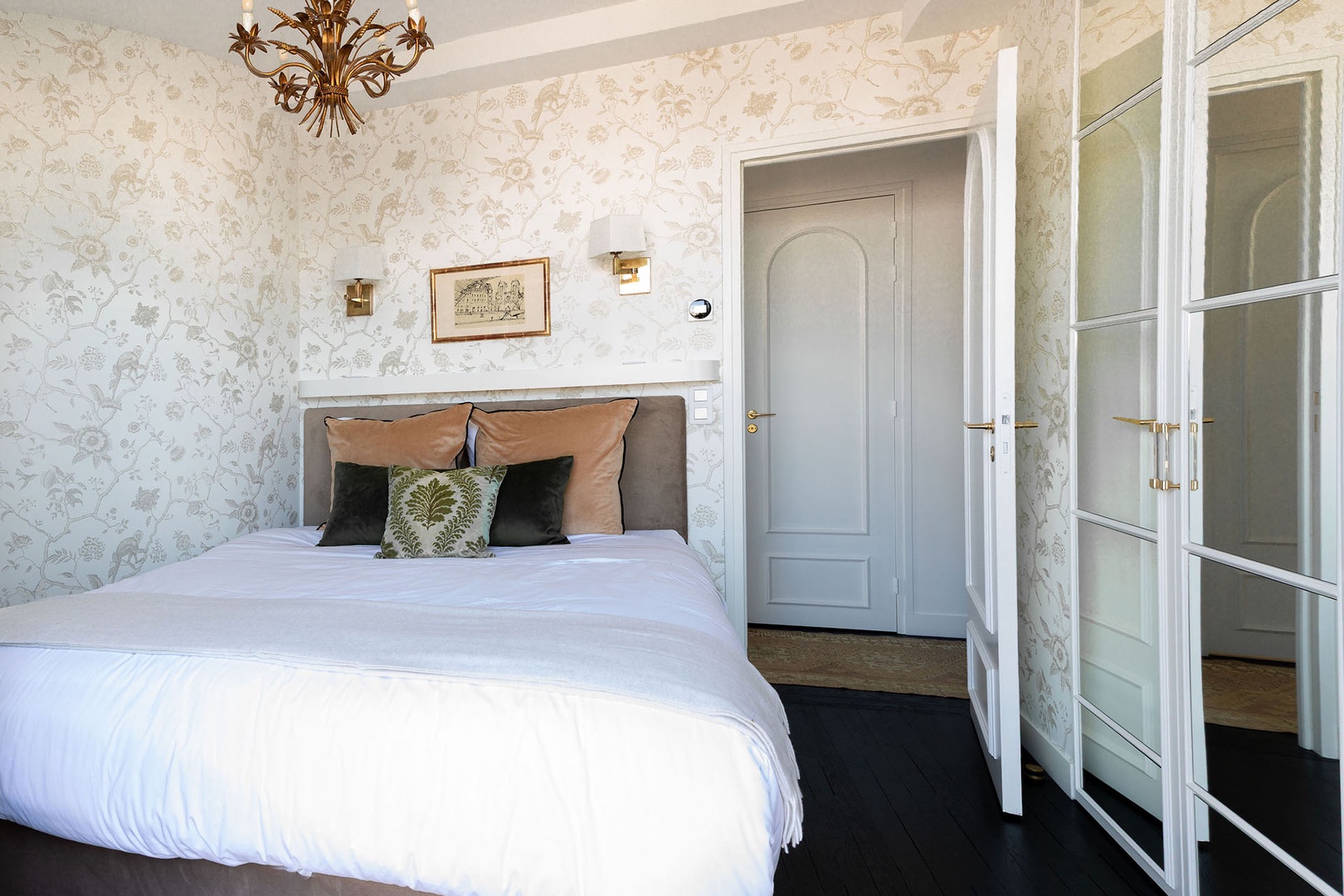 Bedroom is a comfortable haven.