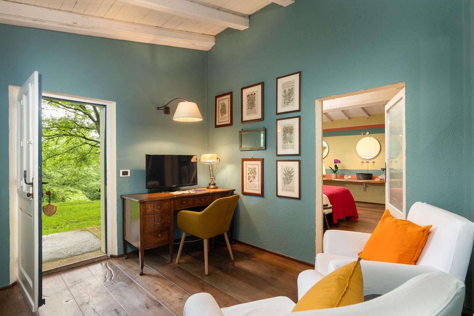 The separate space offers a sitting area, two bedrooms and two bathrooms