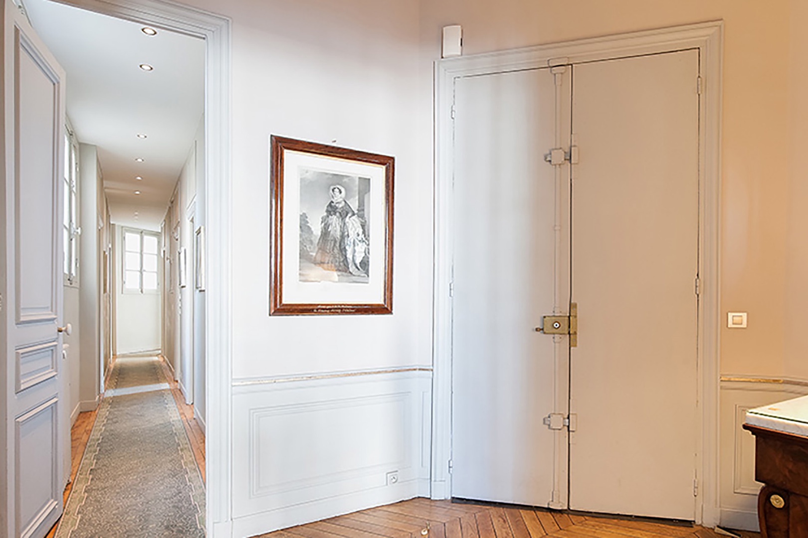 Entryway of our luxury apartment on Paris' Left Bank