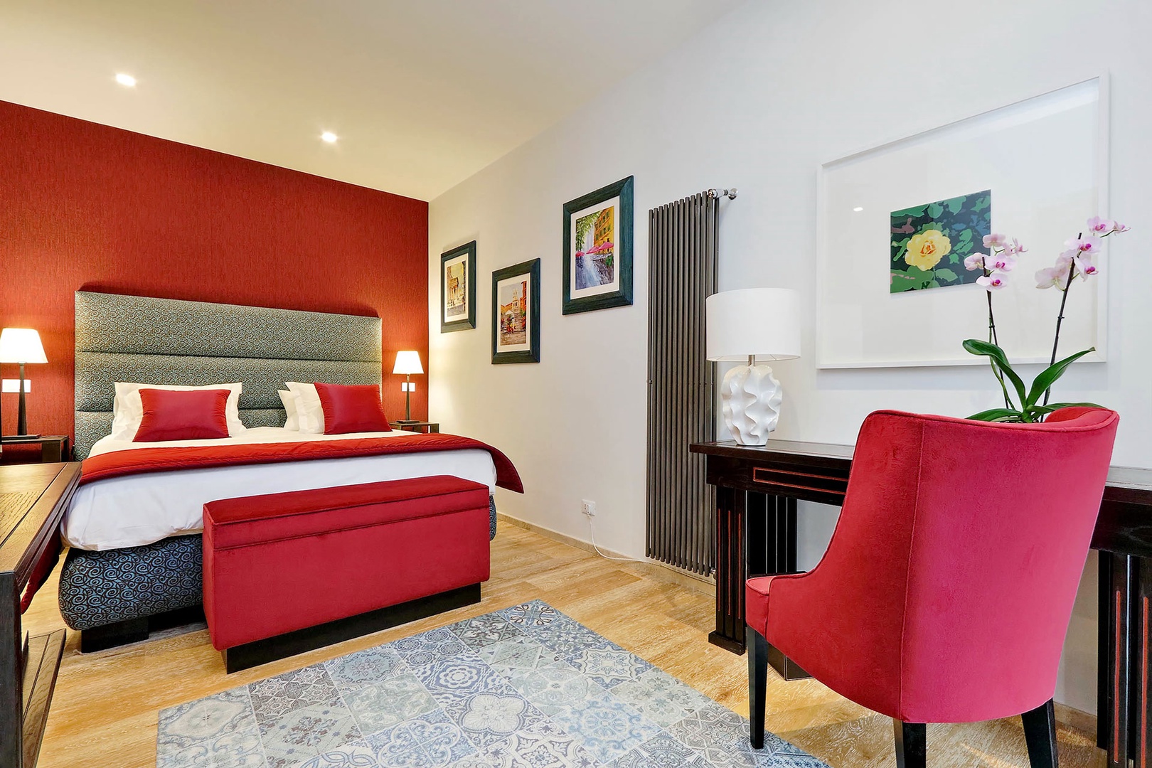 Spacious bedroom 1 has has a small balcony.