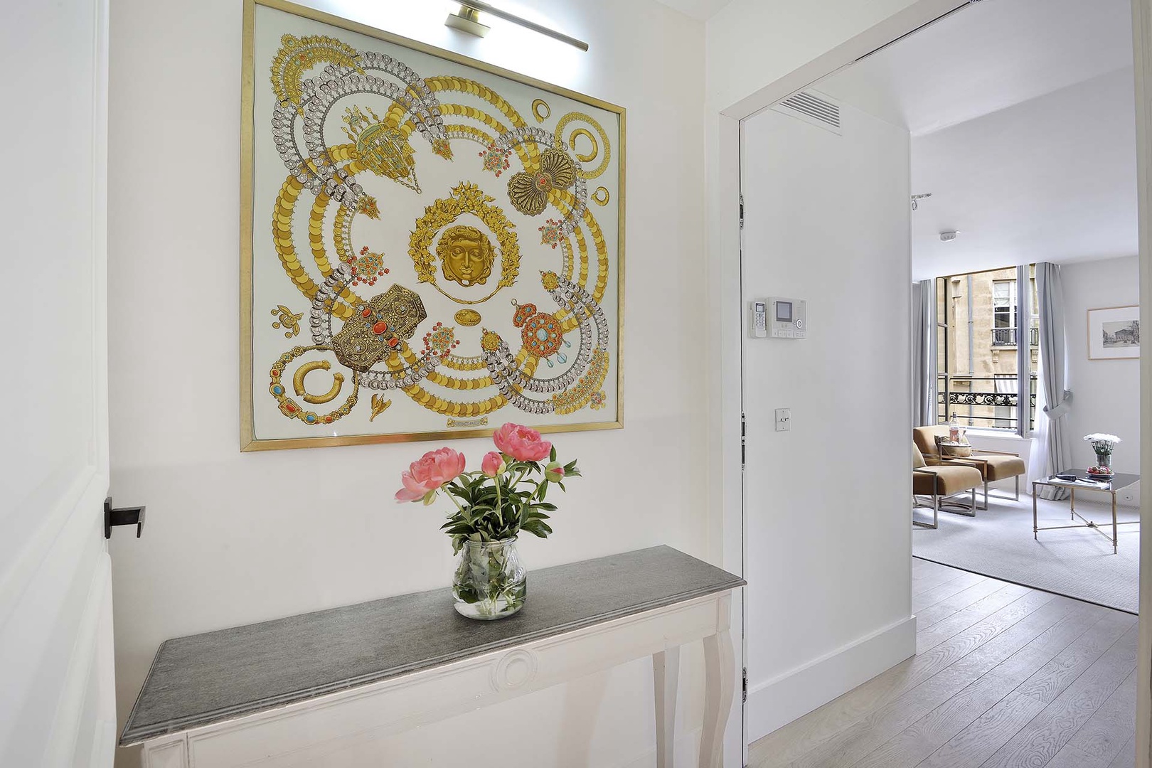 The apartment is tastefully decorated throughout.